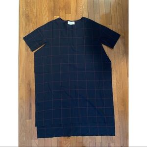 Black and Red Checkered Midi Dress